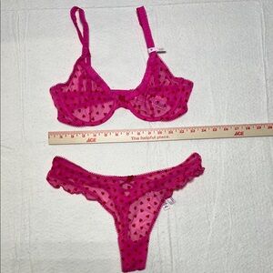 Victoria's Secret Pink Heart bra and matching Panties